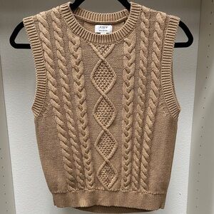 J. Crew Tan Cable Knit Sweater Vest